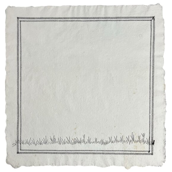 Heartland MP Marion Mixed Media Landscape • Handmade Paper & Stitched Art 18x18 - Picture 8 of 8